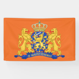 Niederländische Wappen auf der Orange-Fläche Banner