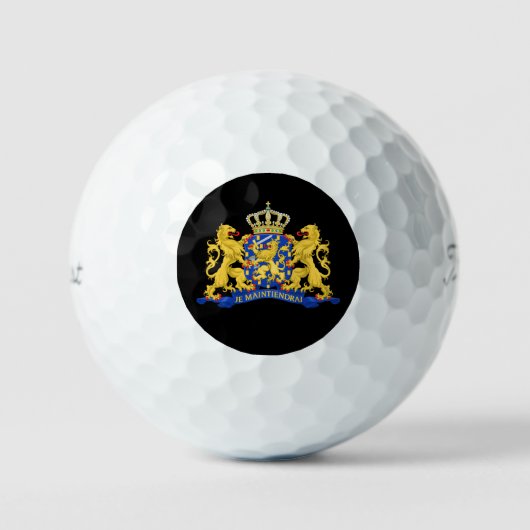 Niederländische Wappen auf schwarzem tpv1 gbcnt Golfball (Vorderseite)