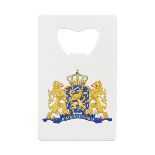 Niederländische Wappen auf Tragwerk Geldbeutel Flaschenöffner (Vorderseite)