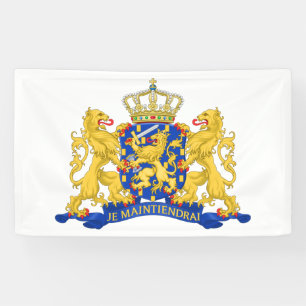 Niederländische Wappen auf weißer Bühne Banner