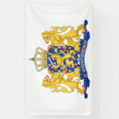 Niederländische Wappen auf weißer Bühne Banner (Vertikal)
