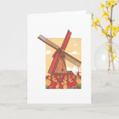 Niederländische Windmühle Karte (Gelbe Blume)