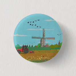 Niederländische Windmühle Landschaft Niederlande Button