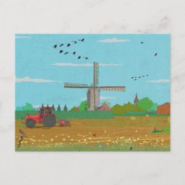 Niederländische Windmühle Landschaft Niederlande Feiertagspostkarte