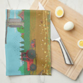 Niederländische Windmühle Landschaft Niederlande Geschirrtuch (Viertel Falte)