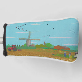 Niederländische Windmühle Landschaft Niederlande Golf Headcover