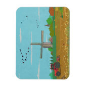 Niederländische Windmühle Landschaft Niederlande Magnet (Vertikal)