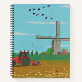 Niederländische Windmühle Landschaft Niederlande Notizblock