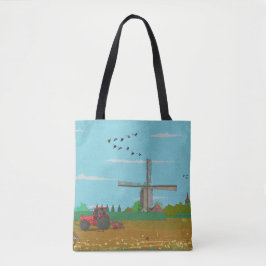 Niederländische Windmühle Landschaft Niederlande Tasche