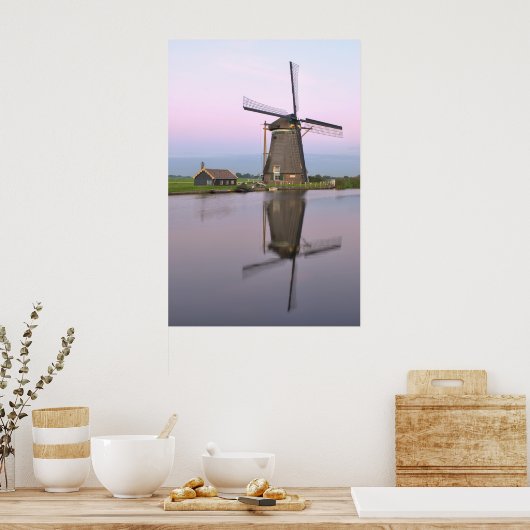Niederländische Windmühle Poster (Küche)