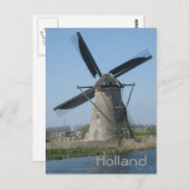 Niederländische Windmühle Postkarte (Vorne/Hinten)