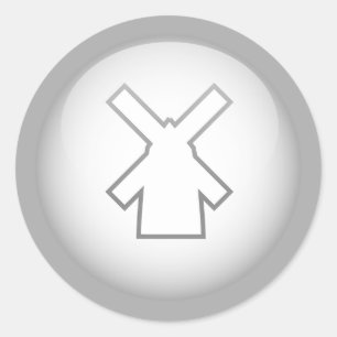 Niederländische Windmühle Runder Aufkleber