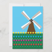 Niederländische Windmühle und farbenfrohes Tulpenf Einladung (Vorderseite)