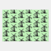 Niederländische Windmühlen Design Geschenkpapier Set (Vorderseite)