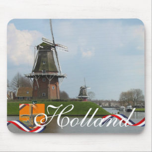 Niederländische Windmühlen-Holland-Text-Andenken Mousepad