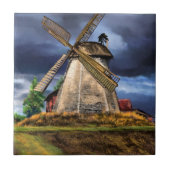 Niederländische Windmühlen-Keramikfliese Fliese (Vorderseite)