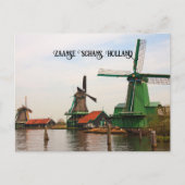Niederländische Windmühlen, Zaanse Schans. Postkarte (Vorderseite)