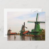 Niederländische Windmühlen, Zaanse Schans. Postkarte (Vorne/Hinten)