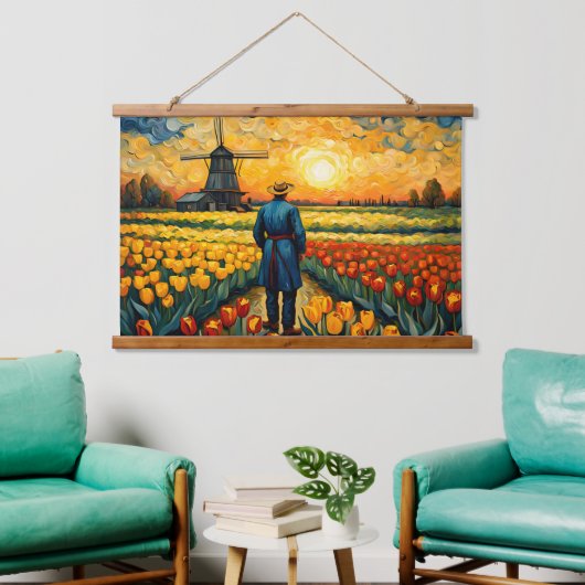 niederländischer Bauer Wandteppich Mit Holzrahmen (Wohnzimmer)