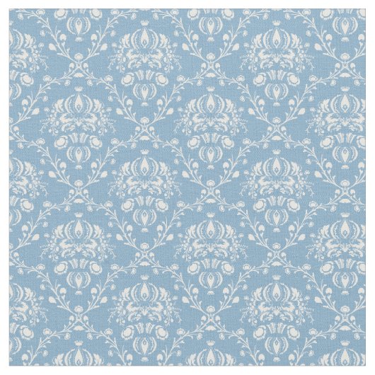 Niederländischer blauer Damast Stoff (Nahaufnahme)