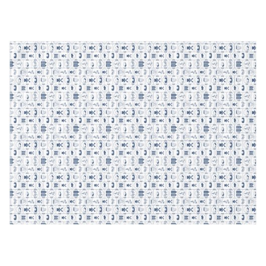 Niederländischer blauer Traditions-Entwurf Tischdecke (Vorderseite (Horizontal))