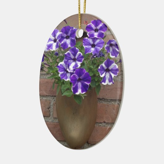 Niederländischer Clog mit Lila blauem weißem Viole Keramik Ornament (Links)