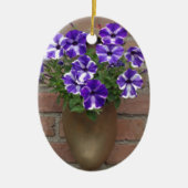 Niederländischer Clog mit Lila blauem weißem Viole Keramik Ornament (Vorne)