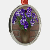 Niederländischer Clog mit Lila blauem weißem Viole Ornament Aus Metall (Rechts)