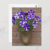 Niederländischer Clog mit Lila blauem weißem Viole Postkarte (Vorne/Hinten)