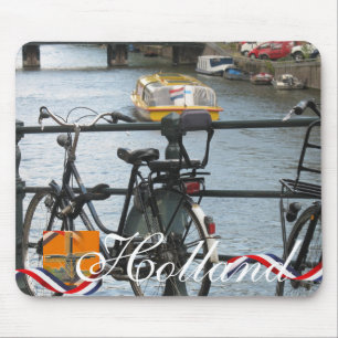 Niederländischer Fahrrad-u. Boots-Holland-Text Mousepad