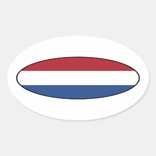 Niederländischer Flaggen-Oval-Aufkleber Ovaler Aufkleber