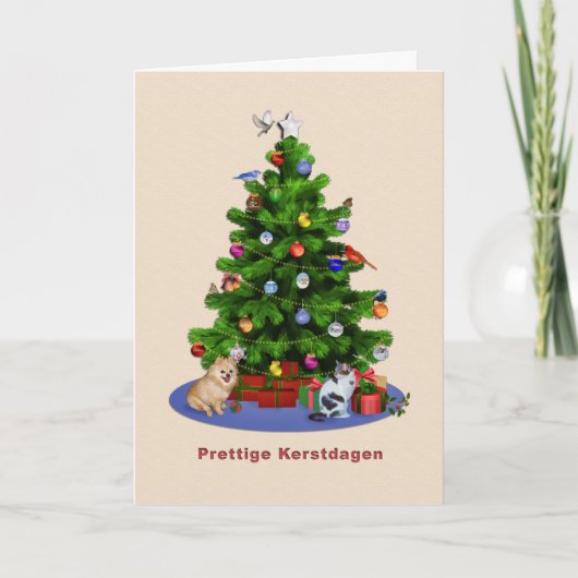 Niederländischer, fröhlicher Weihnachtsbaum, Feiertagskarte (Vorderseite)