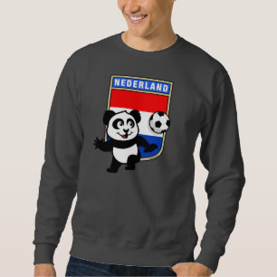 Niederländischer Fußball-Panda (dunkle Shirts) Sweatshirt