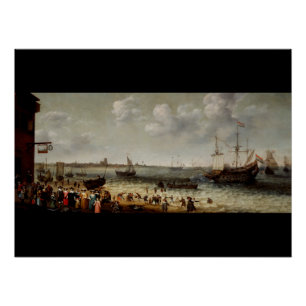 Niederländischer Hafen in der Nähe der niederländi Poster