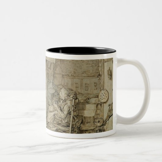 Niederländischer Innenraum, 1617 Zweifarbige Tasse (Rechts)