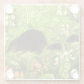 Niederländischer Jugendstil-Igel und Babys Glasuntersetzer (Rückseite)