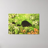 Niederländischer Jugendstil-Igel und Babys Leinwanddruck (Vorderseite)