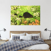 Niederländischer Jugendstil-Igel und Babys Leinwanddruck (Insitu (Schlafzimmer))