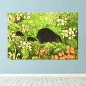 Niederländischer Jugendstil-Igel und Babys Leinwanddruck (Insitu (Holzboden))