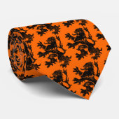 Niederländischer Löwe, schwarz auf Orange Krawatte (Gerollt)