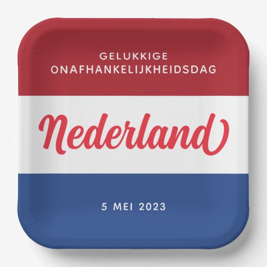 Niederländischer Unabhängigkeitstag Niederländisch Pappteller (Vorderseite)