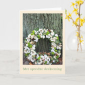 Niederländisches Beileid Weißer Blume Kranz in Bau Karte (Gelbe Blume)