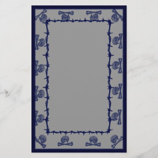 niederländisches Blau der gekreuzten Knochen Briefpapier (Vorderseite)