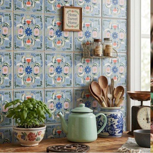Niederländisches blaues Blumen Cottage Fliese