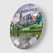 Niederländisches Dorf Marken Große Wanduhr (Winkel)