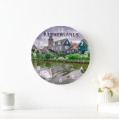 Niederländisches Dorf Marken Große Wanduhr (Zuhause)