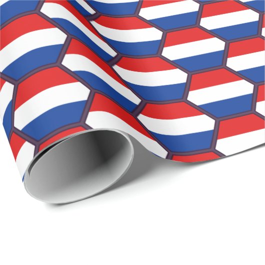 Niederländisches Flaggen-Bienenwaben-Packpapier Geschenkpapier (Rolleneckpunkt)