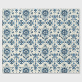 Niederländisches florales Geschenkpapier mit Delft (Flach)