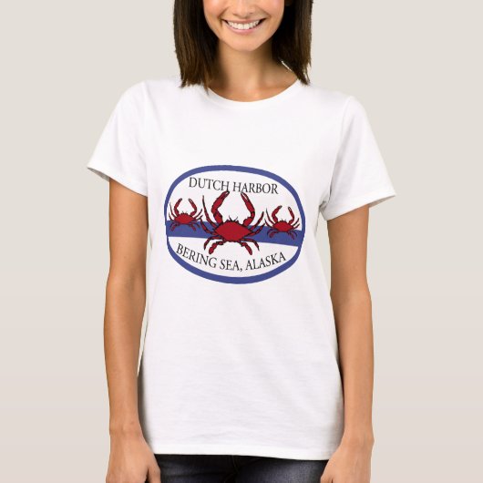 Niederländisches Hafen-Bering-Seekrabben-Fischen T-Shirt (Vorderseite)