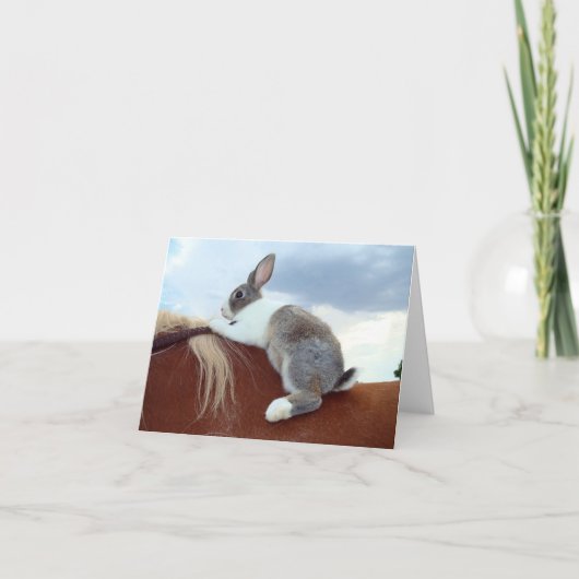 Niederländisches Häschenreitpferdnotecard Karte (Vorderseite)